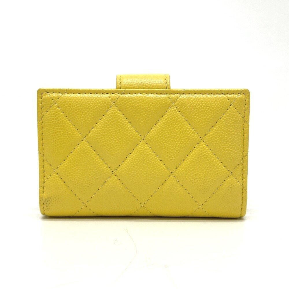 CHANEL Authentic Yellow Caviar Leather Logo Wallet - Picture 2 of 16